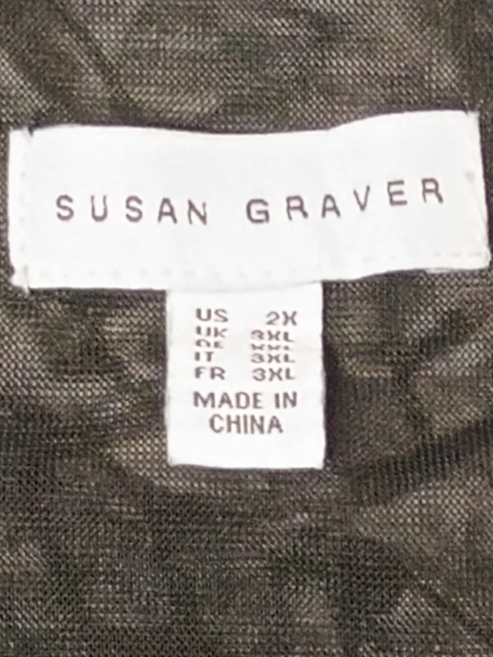 Susan Graver 2X Black Gray Animal Print Button Front Cardigan Sheer Stretch Plus - Picture 4 of 7